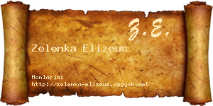 Zelenka Elizeus névjegykártya